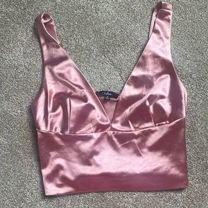 Lulu’s satin crop top
